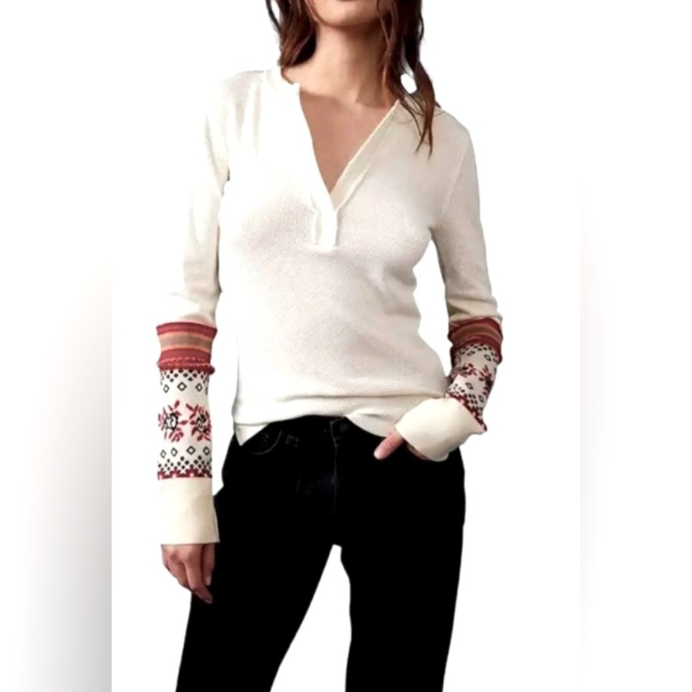 We The Free Mikah Long Sleeve Waffle Knit Shirt NWT XS